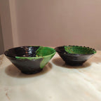 Moroccan Ceramic Tamegroute Bowls  in black &Green