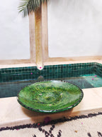 Large green tamegroute ceramic Plate