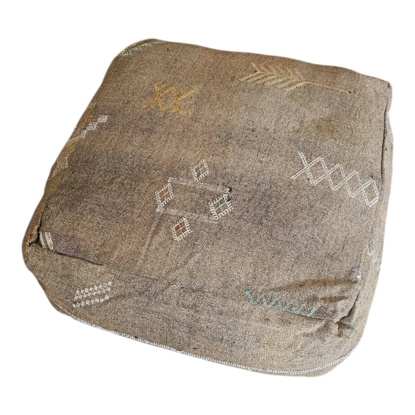 Moroccan Cactus Silk Floor Cushion - Bronze