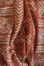 Mali Mudcloth Blanket – Rust brown – Large