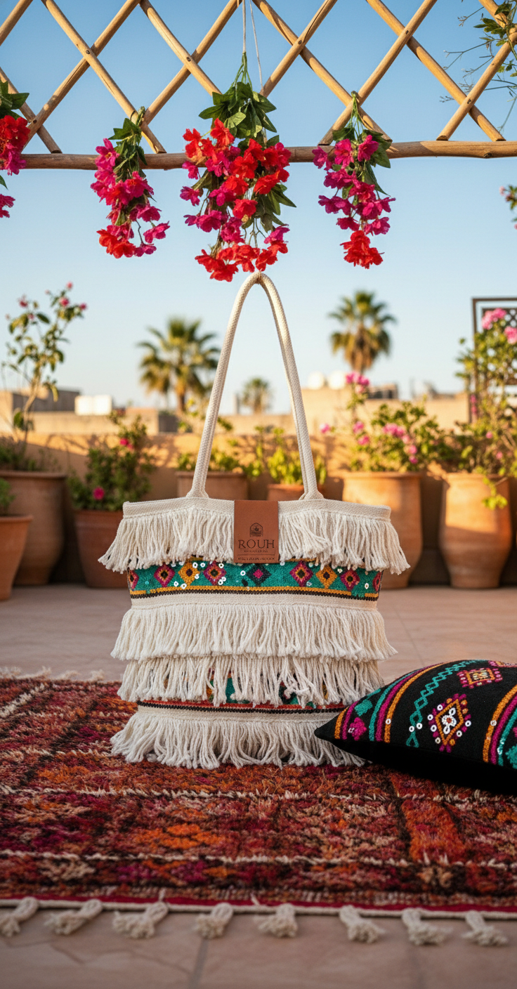 Leather & Wool Poufs
