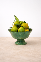 Handmade Tamegroute Green Footed Bowl – Moroccan Ceramic Pedestal Bowl